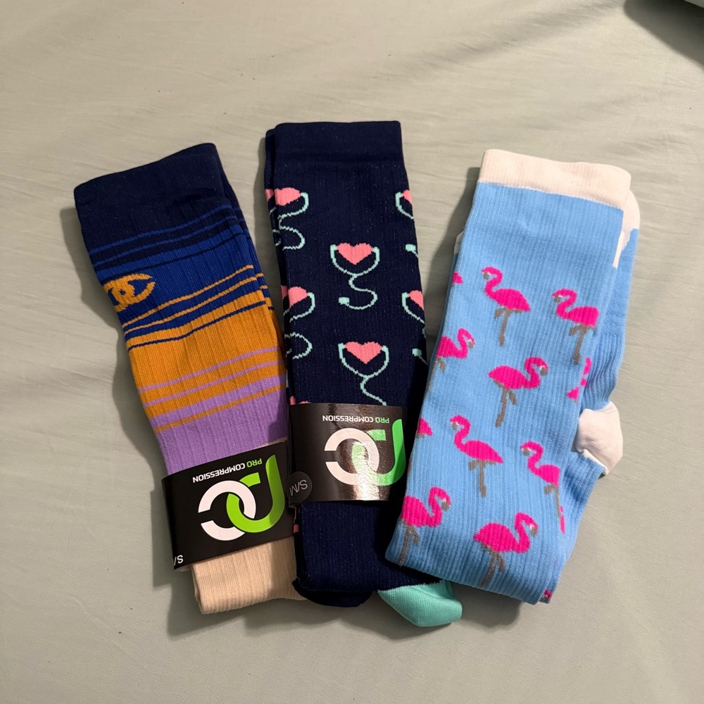 Pro Compression Patterned Socks Trio
